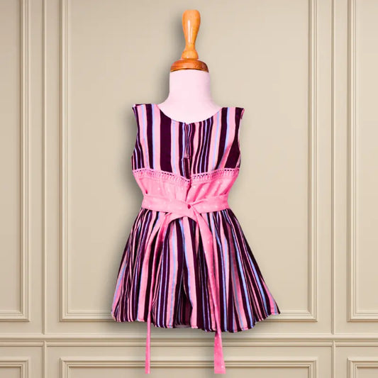 Beautiful Daily Wear Maroon Base With Pink kids frock