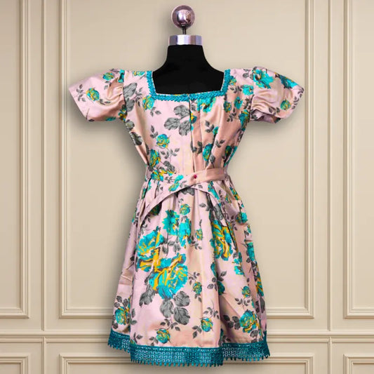 Beautiful Party Wear With Teal Grey kids frock