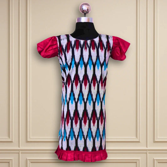 Beautiful Casual /Daily Wear A-Line Ikkatt kids frock