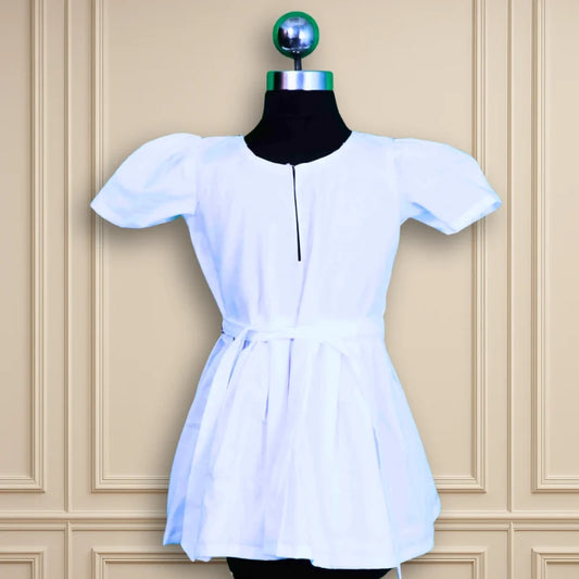 Beautiful Semi party wear casual white frock mild aari work