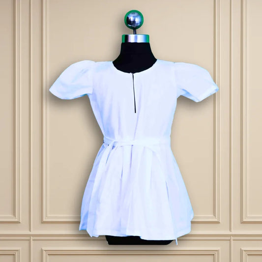 Beautiful Semi party wear casual white frock light aari work