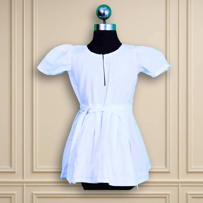 Beautiful Semi party wear casual white frock light aari work