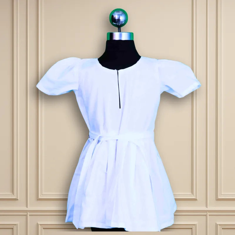 Beautiful Semi party wear casual white frock light aari work