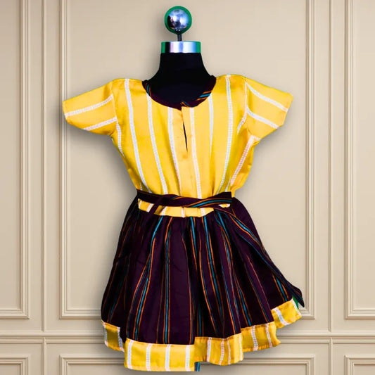 Beautiful Casual wear Daily wear yellow yoke brown skirt mul