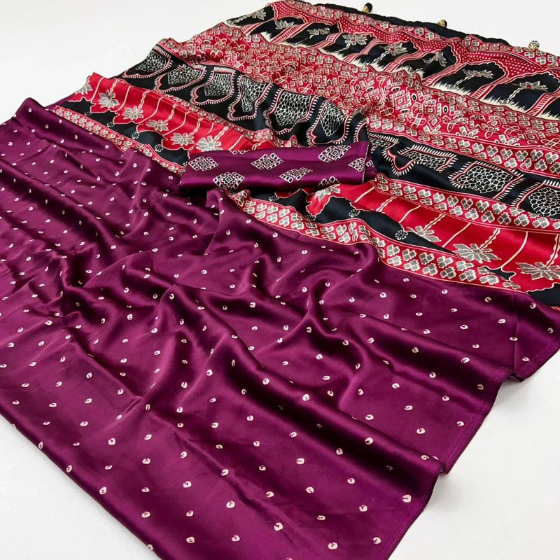 Ajrakh Semi Modal Saree