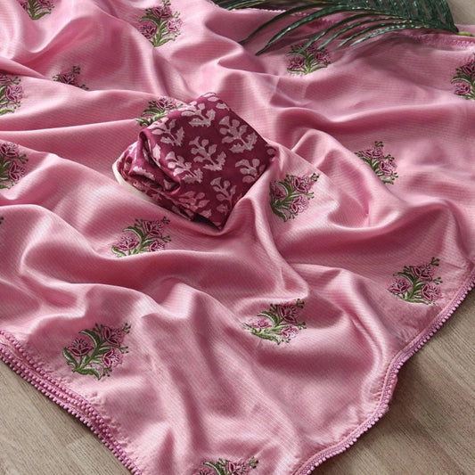 Premium Pink kota doriya with chex Pattern
