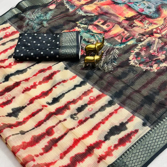 Kota Blend Kalamkari with Digital Print
