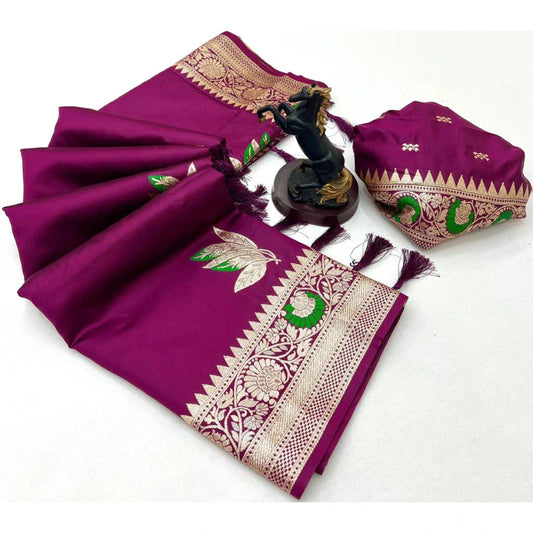 Wine Color banarasi silk sarees in chennai