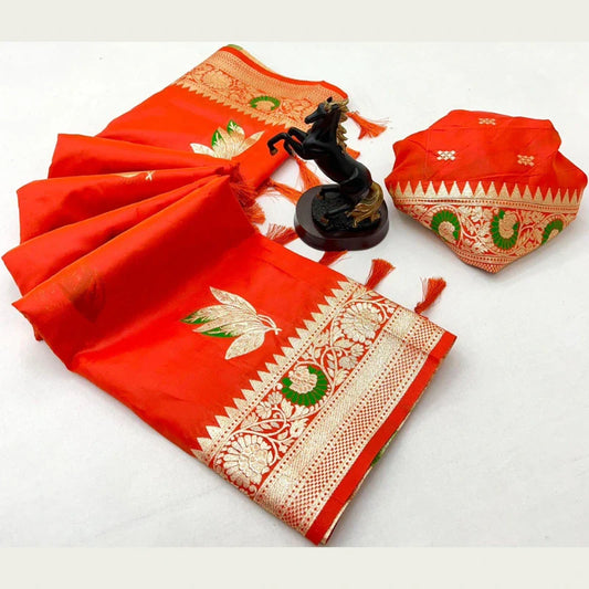 Banarasi Silk Sarees in Orange color