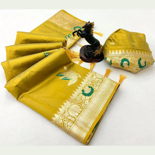 Chiku Color Banarasi Silk Saree in Chennai