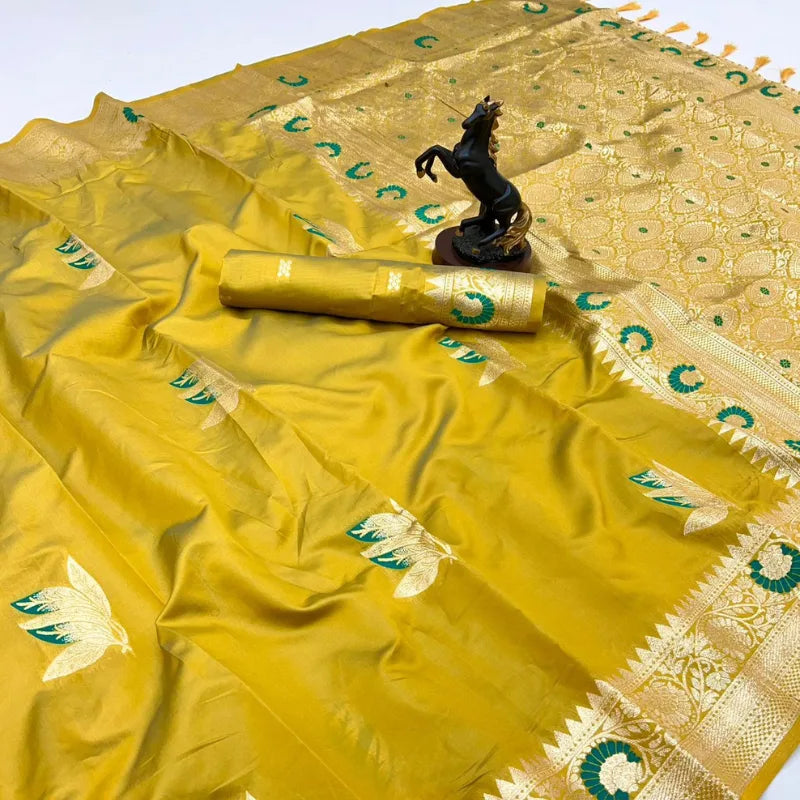 banarasi saree with zari border chiku colour