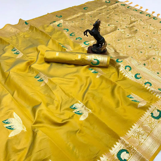 banarasi saree with zari border chiku colour